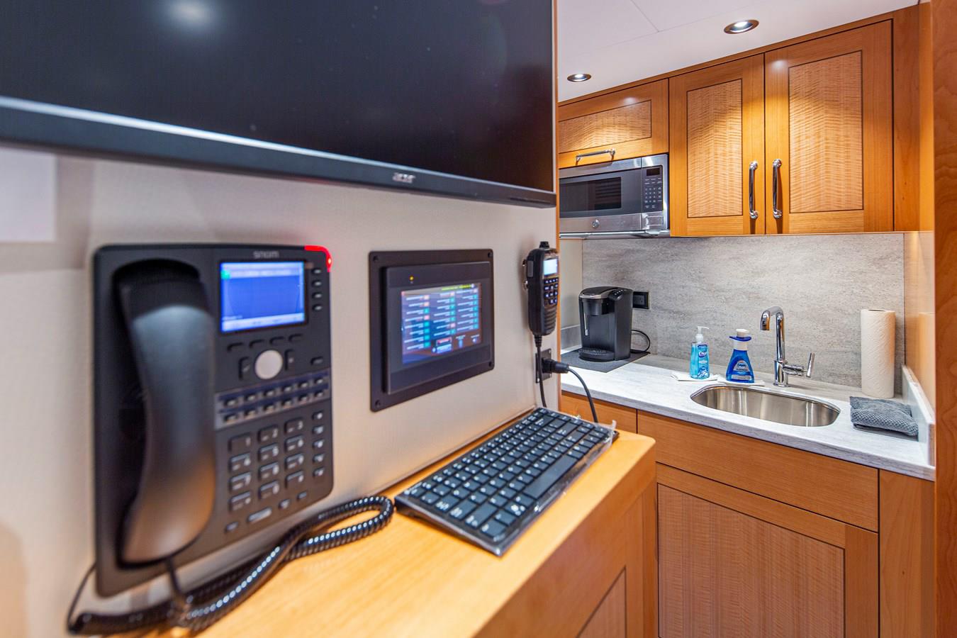 Ship's office aboard Lion's Den, Westport 125